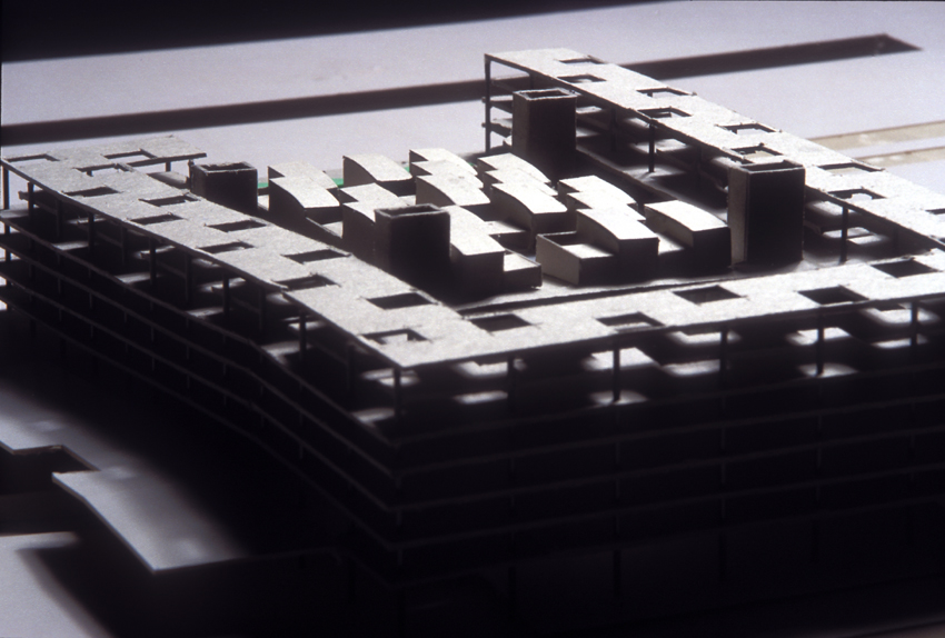 Architectural model showing roof-top patio houses. "A penthouse for Everyone"!